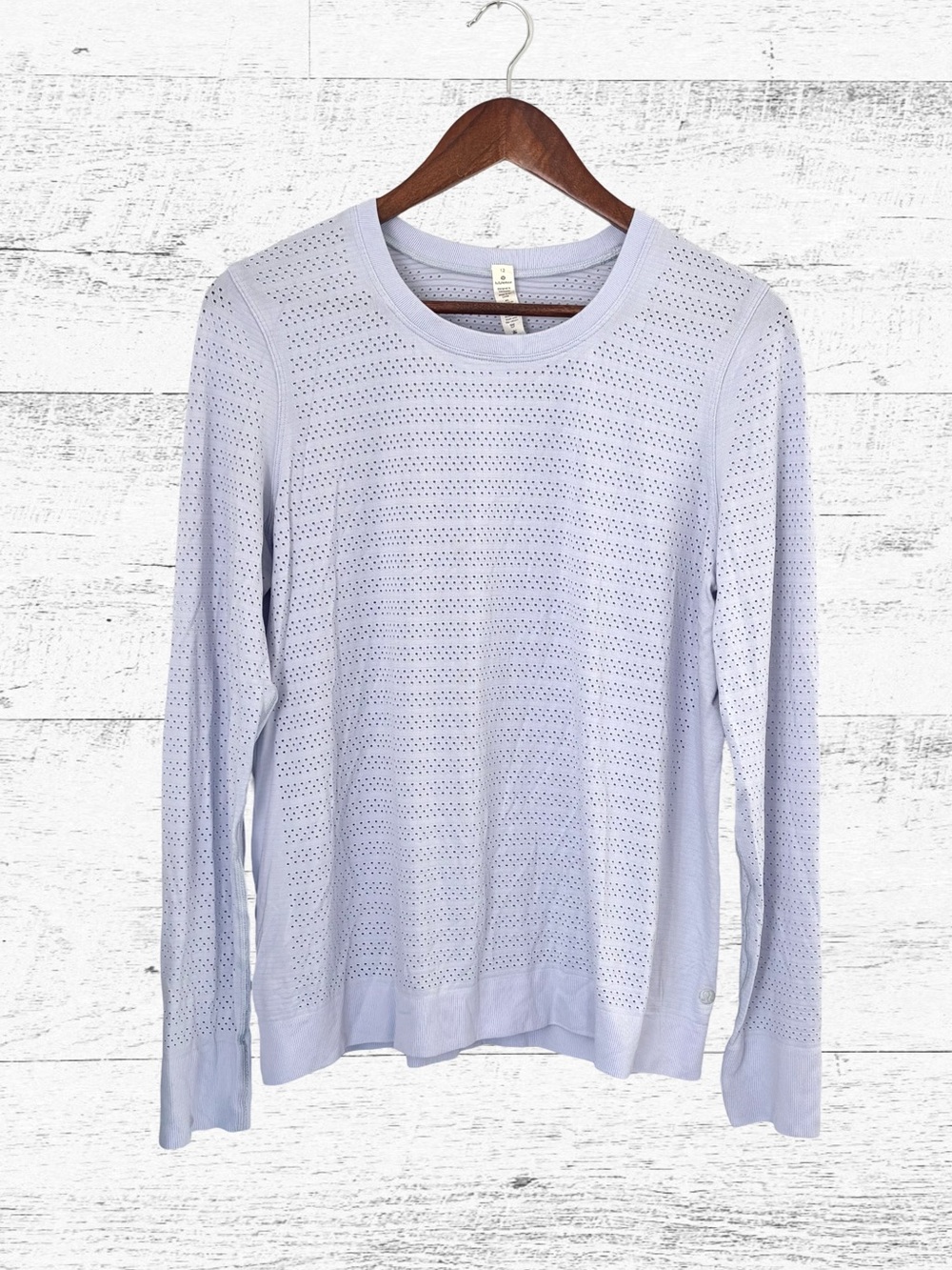 lululemon athletica Perforated Pastel Lavender Crewneck Sweater